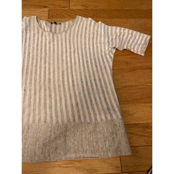 Lafayette 148 women's ten striped linen short sleeve blouse size small - Picture 3 of 8